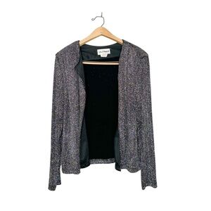 Vintage JS Edward Sparkly‎ Glitter Open Front Jacket Cover Up XL